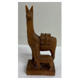 Vintage Carved Wooden Antelope and Llama Figurines