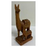 Vintage Carved Wooden Antelope and Llama Figurines
