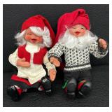 Pair of Vintage Norwegian Arne Hasle Askim Norge Christmas Elf Gnome Dolls