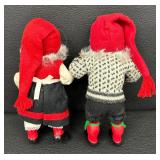 Pair of Vintage Norwegian Arne Hasle Askim Norge Christmas Elf Gnome Dolls