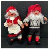 Pair of Vintage Norwegian Arne Hasle Askim Norge Christmas Elf Gnome Dolls