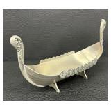 Norwegian Pewter Viking Longboat Decorative Figurine by Tinn