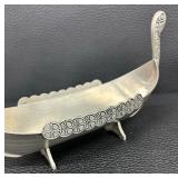 Norwegian Pewter Viking Longboat Decorative Figurine by Tinn