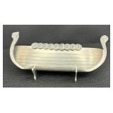 Norwegian Pewter Viking Longboat Decorative Figurine by Tinn