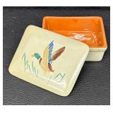 Vintage Stangl Pottery Mallard Duck Cigarette Box / Trinket Box