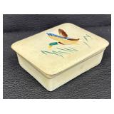 Vintage Stangl Pottery Mallard Duck Cigarette Box / Trinket Box