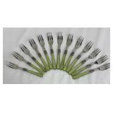 Vintage EME Napoleon Limeon Green Breakfast Forks