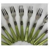 Vintage EME Napoleon Limeon Green Breakfast Forks