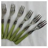 Vintage EME Napoleon Limeon Green Breakfast Forks