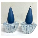 Pair of Orrefors Stella Candle Holders Designed by Sven Palmqvist