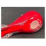 Vermont Glass Hand Sculpted Solid Glass Red Male Cardinal Figurine Designed by Chris Sherwin