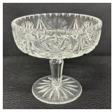 Brilliant Cut Crystal Compote Pedestal Candy Dish with Pinwheel Design