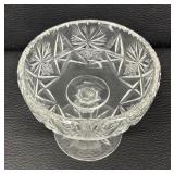 Brilliant Cut Crystal Compote Pedestal Candy Dish with Pinwheel Design