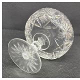 Brilliant Cut Crystal Compote Pedestal Candy Dish with Pinwheel Design