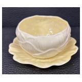 Belleek Open Sugar Bowls with Under Plates