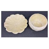 Belleek Open Sugar Bowls with Under Plates