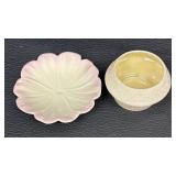 Belleek Open Sugar Bowls with Under Plates