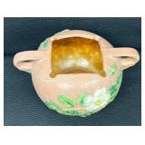 Vintage Roseville Pottery White Rose Double Handled Vase