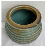 Lovely Ribbed Signed Pottery Vase