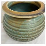 Lovely Ribbed Signed Pottery Vase
