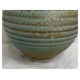 Lovely Ribbed Signed Pottery Vase