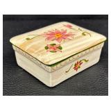 Vintage Stangl Pottery Pink Star Flower Cigarette Box / Trinket Box