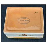 Vintage Stangl Pottery Pink Star Flower Cigarette Box / Trinket Box