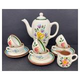 Vintage Stangl Pottery Country Garden Coffee/Tea Pot, Creamer Pitcher, Cups and Saucers