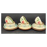 Vintage Stangl Pottery Country Garden Coffee/Tea Pot, Creamer Pitcher, Cups and Saucers