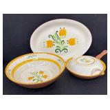 Vintage Stangl Pottery Tulip Platter, Bowl and Covered Skillet
