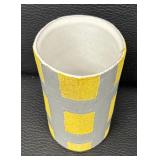 Geometric Design Yellow and Gray Decorative Vase