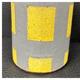 Geometric Design Yellow and Gray Decorative Vase