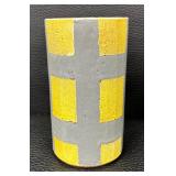Geometric Design Yellow and Gray Decorative Vase