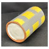 Geometric Design Yellow and Gray Decorative Vase