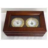 Classy Linden Desktop Clock and Thermometer