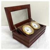 Classy Linden Desktop Clock and Thermometer