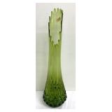 Vintage LE Smith Diamond Butt Avocado Green Swung Vase