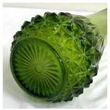 Vintage LE Smith Diamond Butt Avocado Green Swung Vase