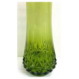 Vintage LE Smith Diamond Butt Avocado Green Swung Vase