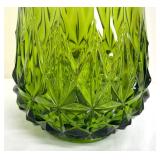 Vintage LE Smith Diamond Butt Avocado Green Swung Vase