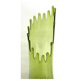 Vintage LE Smith Diamond Butt Avocado Green Swung Vase