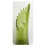 Vintage LE Smith Diamond Butt Avocado Green Swung Vase