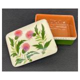 Vintage Stangl Pottery Thistle Cigarette Box / Trinket Box