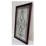 Pair of Leaded Glass Framed Panels