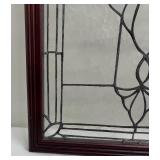 Pair of Leaded Glass Framed Panels