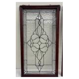 Pair of Leaded Glass Framed Panels