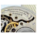 Vintage Hamilton Pocket Watch with Art Deco Fob Chain