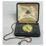 Antique Illinois Pocket Watch with Chain in Original Box
