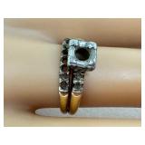 Vintage 14k Gold Wedding Ring Set, Size 5.25