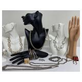 Assortment of Vintage Costume Jewelry Including Necklaces, Bracelets, and Earrings